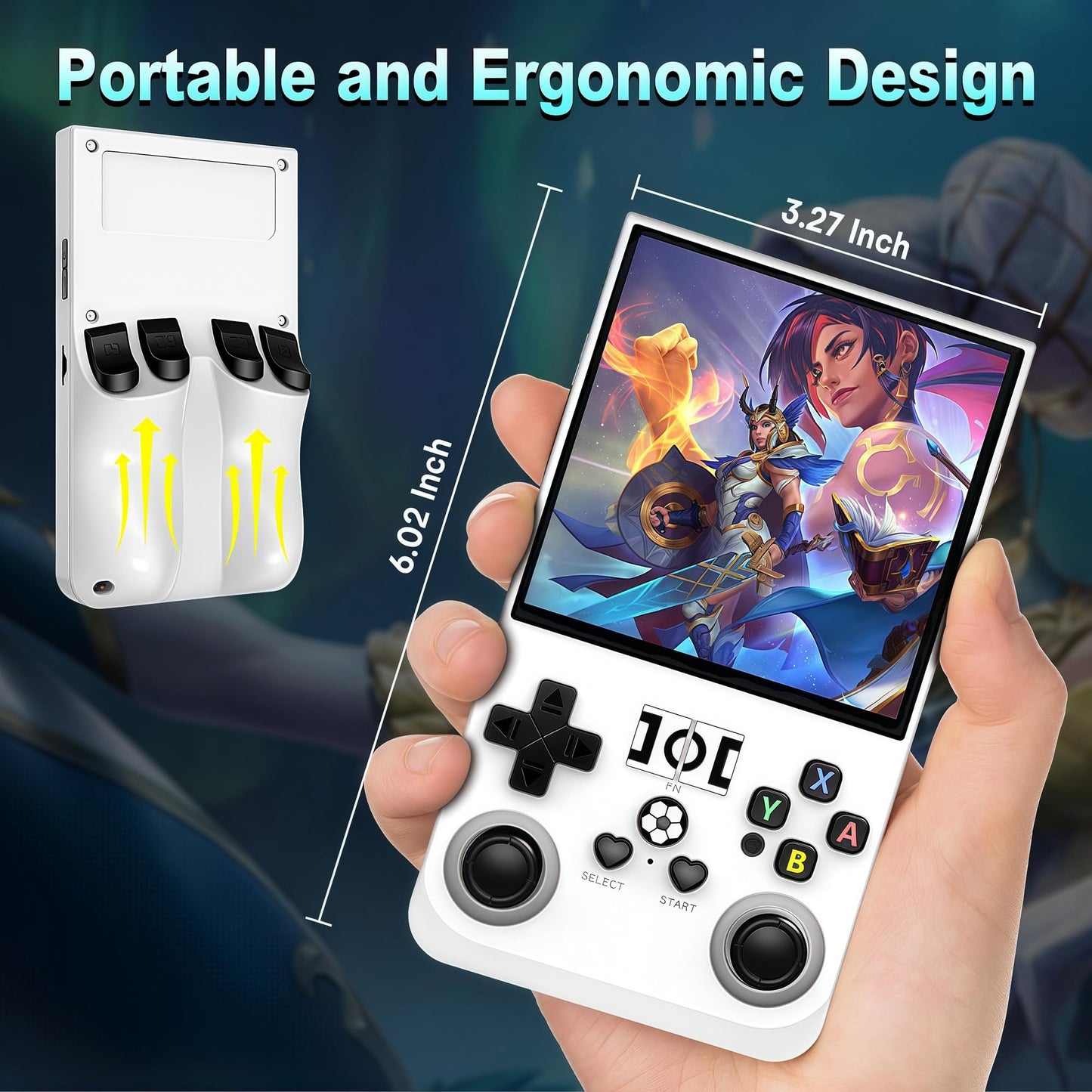 R36MAX Retro Handheld Console Gift Set, 4" HD Screen, 128GB with Bag & Card (Red 128Gb)