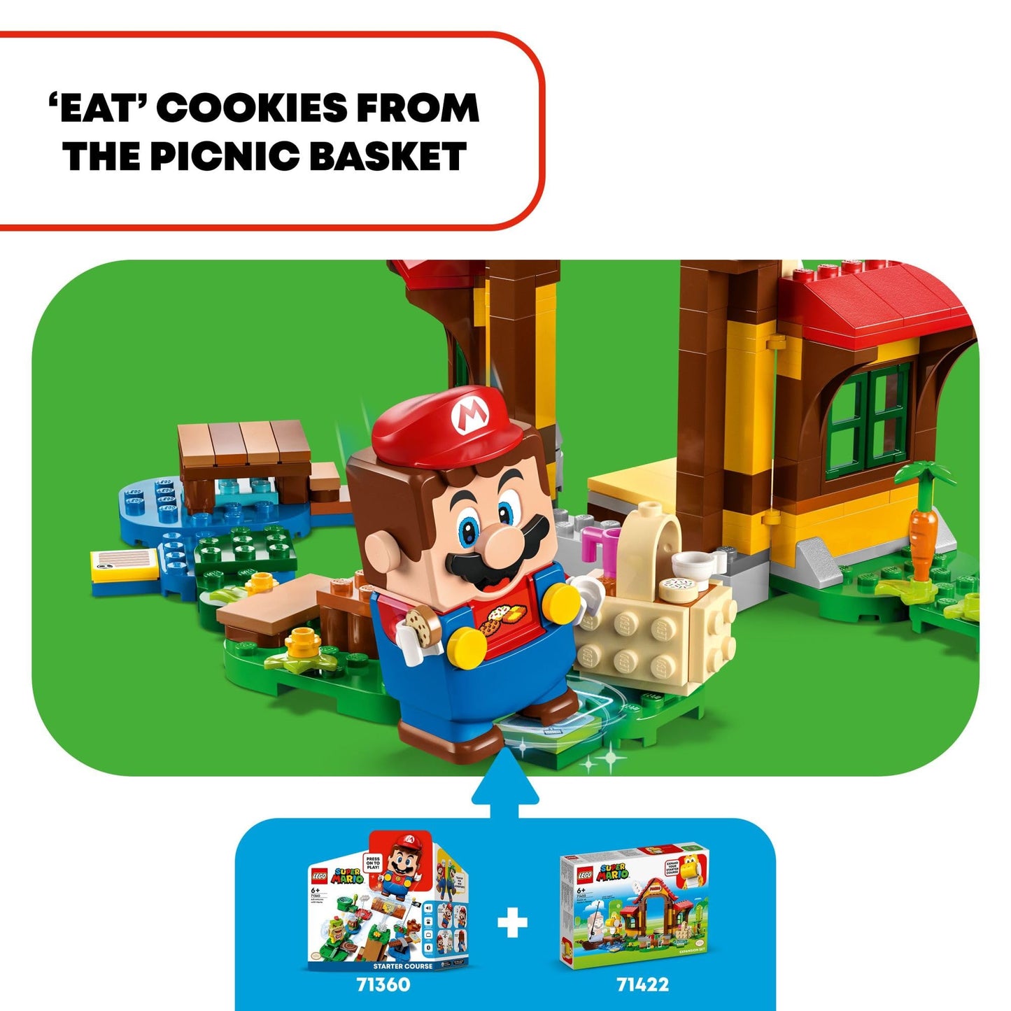 LEGO Super Mario Picnic at Mario’s House Expansion Set 71422, Collectible Playset with Yellow Yoshi Figure, Buildable Game Toy to Expand on Starter