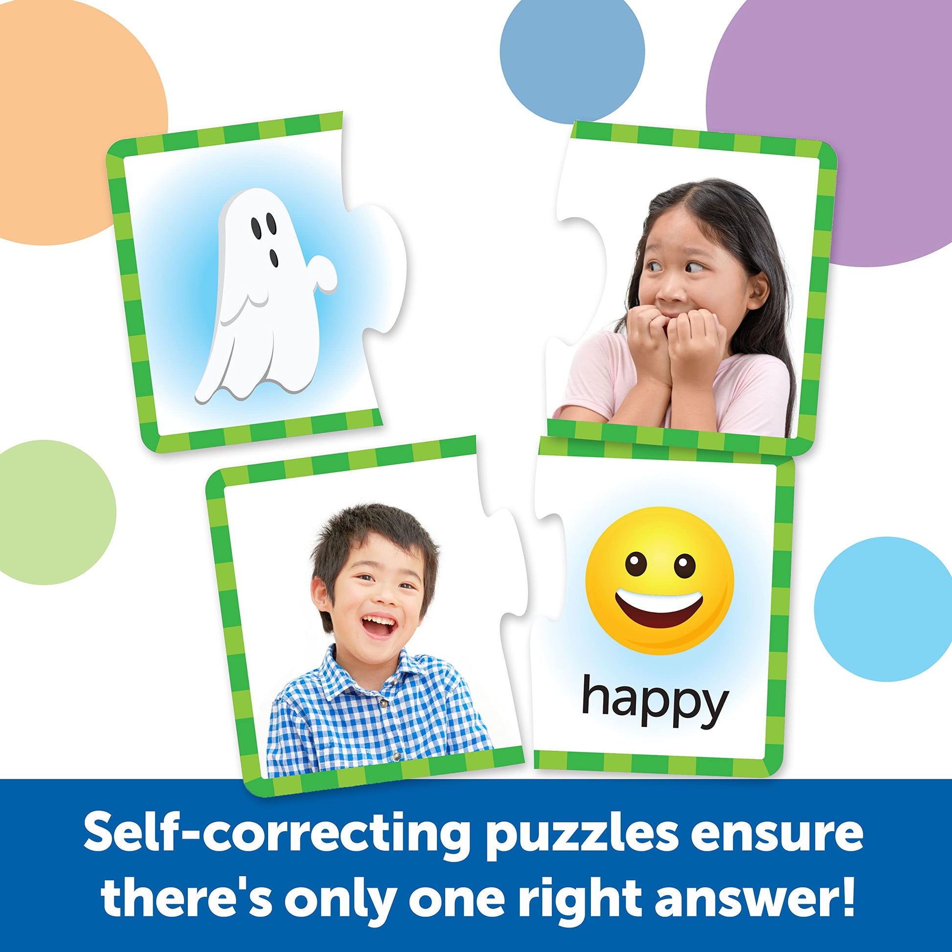 Learning Resources Feelings & Emotions Puzzle Cards - SEL, Emotional Regulation Tools for Kids, Toddlers Calming Corners, Montessori Essentials