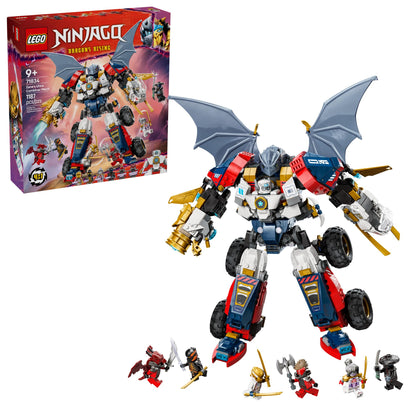 LEGO NINJAGO Zane's Ultra Combiner Mech Ninja Toy - Pretend Play 4-in-1 Building Toy Set for Kids, Boys and Girls, Ages 9+ - with 6 Minifigures - Gift
