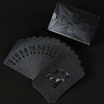 Waterproof Playing Cards, Plastic Playing Cards, 2 Deck of Cards, Standard Size Black Cool Playing Card for Adults, Premium Poker Card Set for Magic