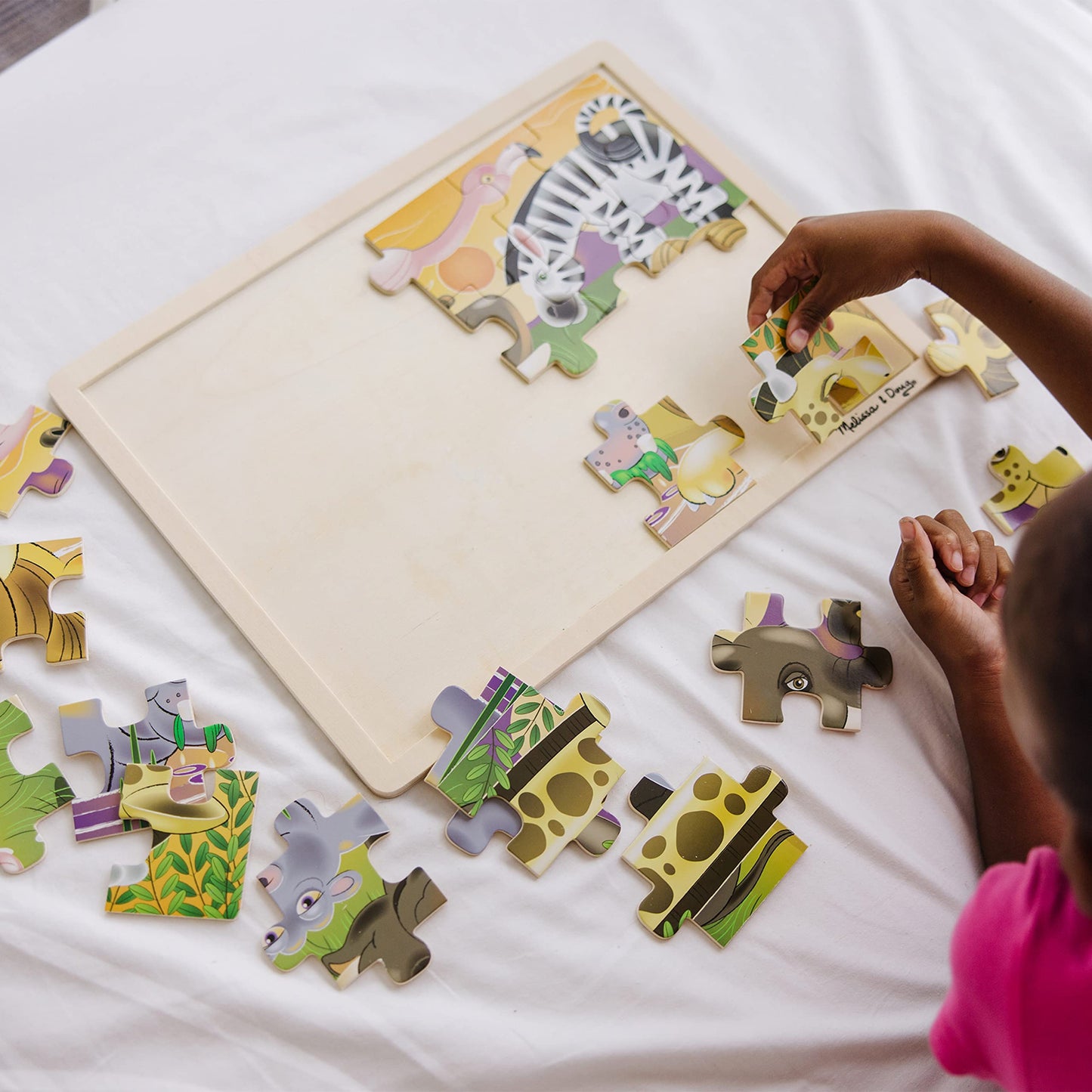 Melissa & Doug African Plains Safari Wooden Jigsaw Puzzle with Storage Tray (24 pcs)