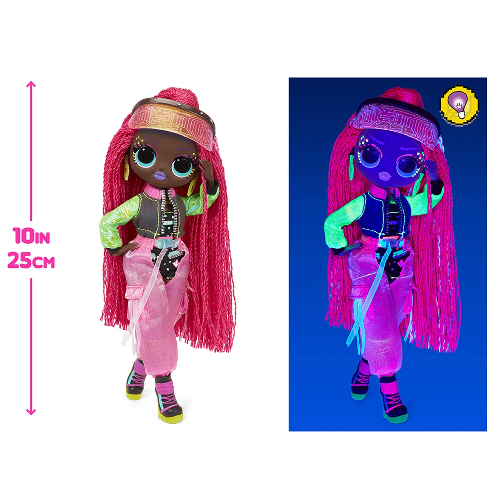 LOL Surprise OMG Dance Dance Virtuelle Fashion Doll With 15 Surprises, Designer Clothes, Magic Blacklight, Accessories, Shoes, Doll Stand, and TV