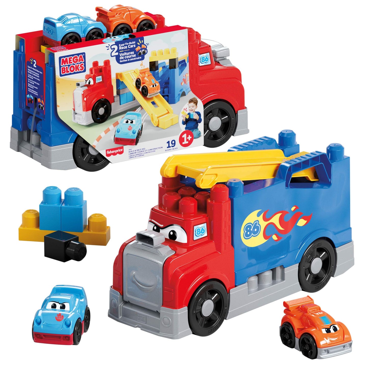 Mega Bloks First Builders Build & Race Rig Toddler Blocks Toy