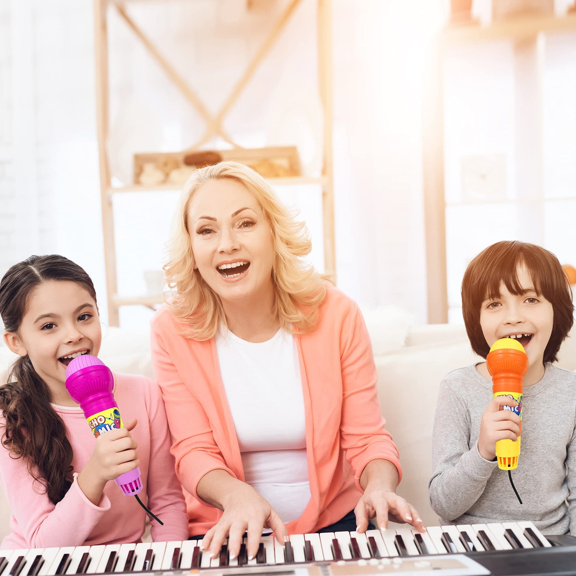 PPXMEEUDC 8 PCS Toy Microphones for Kids Karaoke Mics for Children Lightweight Music Toys Fun Supplies for Birthday Picnic BBQ or Party