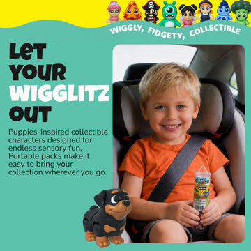Wigglitz Puppies 12 Pack-12 Collectible Wiggly Fidget Toys - Award-Winning, Plant-Based, Made in USA - Puppies Series Characters for Collecting