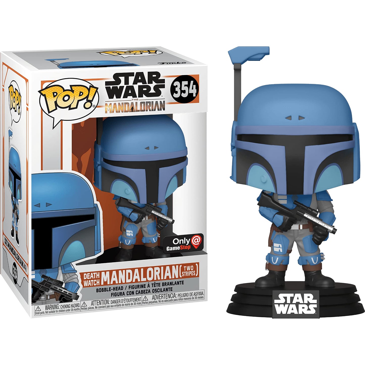 Death Watch Mandalori a n [Two Stripes]: Fun ko P o p ! Vinyl Figurine Bundle with 1 Compatible 'ToysDiva' Graphic Protector (354-46091 - B)