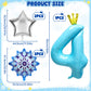 7Pcs 4th Birthday Party Decorations Balloons Snowflake Star Number Balloons