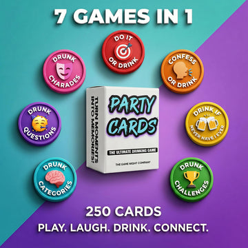 Party Cards - Drinking Card Game for Adults | 250 Prompts | Fun Party Game for Game Night, Beach, Pool Party, Vacation & Adult Birthday Gift | 2-10+