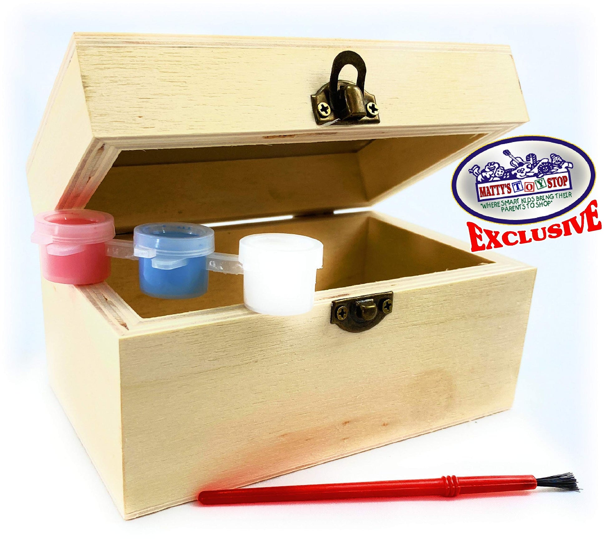 Matty's Toy Stop Design & Paint Your Own Wooden Jewelry Box Set with Mirror Jewelry Box, 3 Drawer Dresser, 4 Drawer Dresser, 3 Brushes & 9 Paints (3