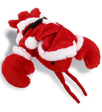 DolliBu Santa Red Lobster Stuffed Animal Plush Toy - Super Soft Ocean Life Animal Dress Up with Red Santa Claus Outfit, Cute Ocean Life Gift, Perfect