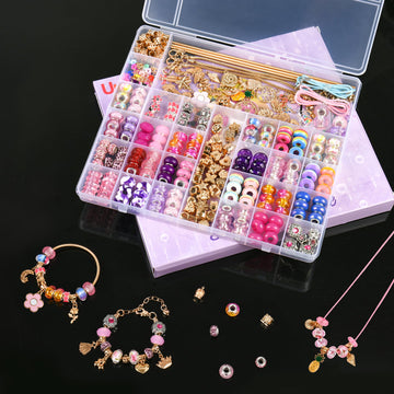 Uniartfy Charm Bracelet Making Kit, 305 Pieces Jewelry Making Kit Supplies for Girls 8-12, Birthday Gifts, DIY Arts Crafts for Teens Women Kids Ages 5