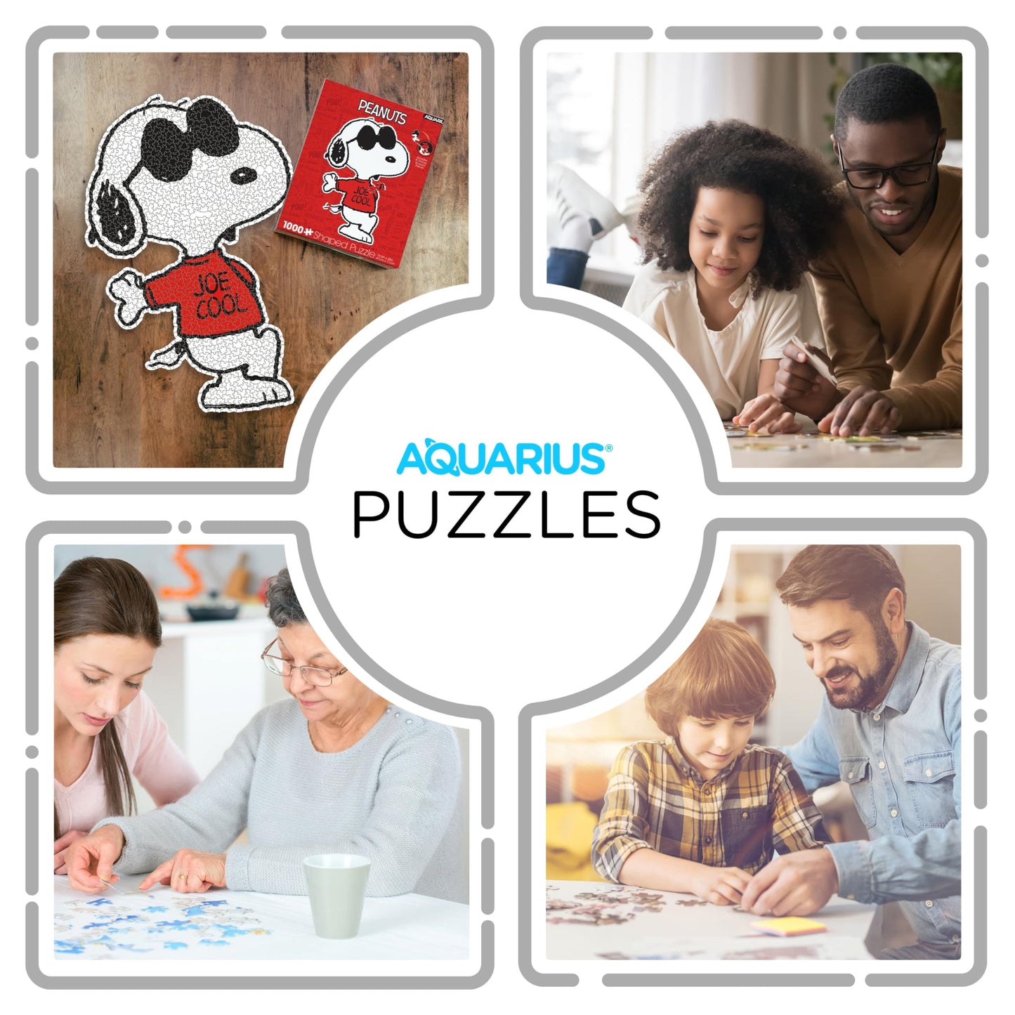 AQUARIUS Peanuts Snoopy Joe Cool Uniquely Shaped 1000 Piece Jigsaw Puzzle