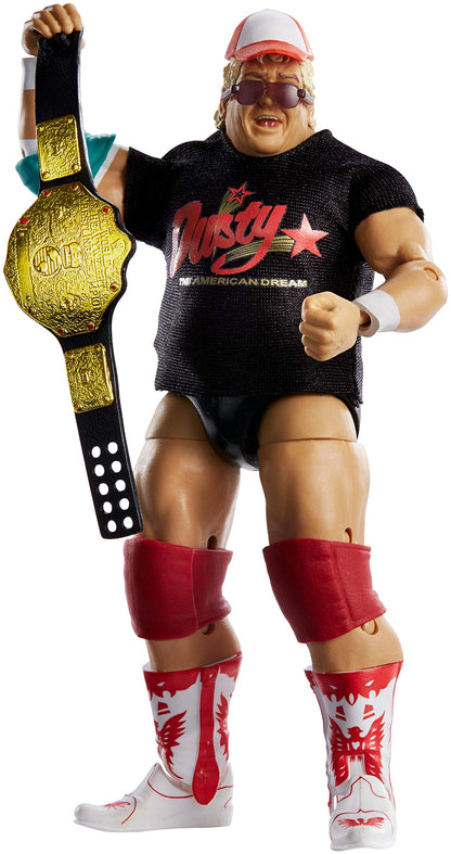 WWE Dusty Rhodes Elite Collection 6-inch Action Figure with Deluxe Articulation, TrueFX Facial Detailing, Iconic Ring Gear & Accessory, Ages 8 and