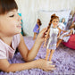 Barbie Fashionistas Doll #62 with Metallic Denim Skirt Overalls