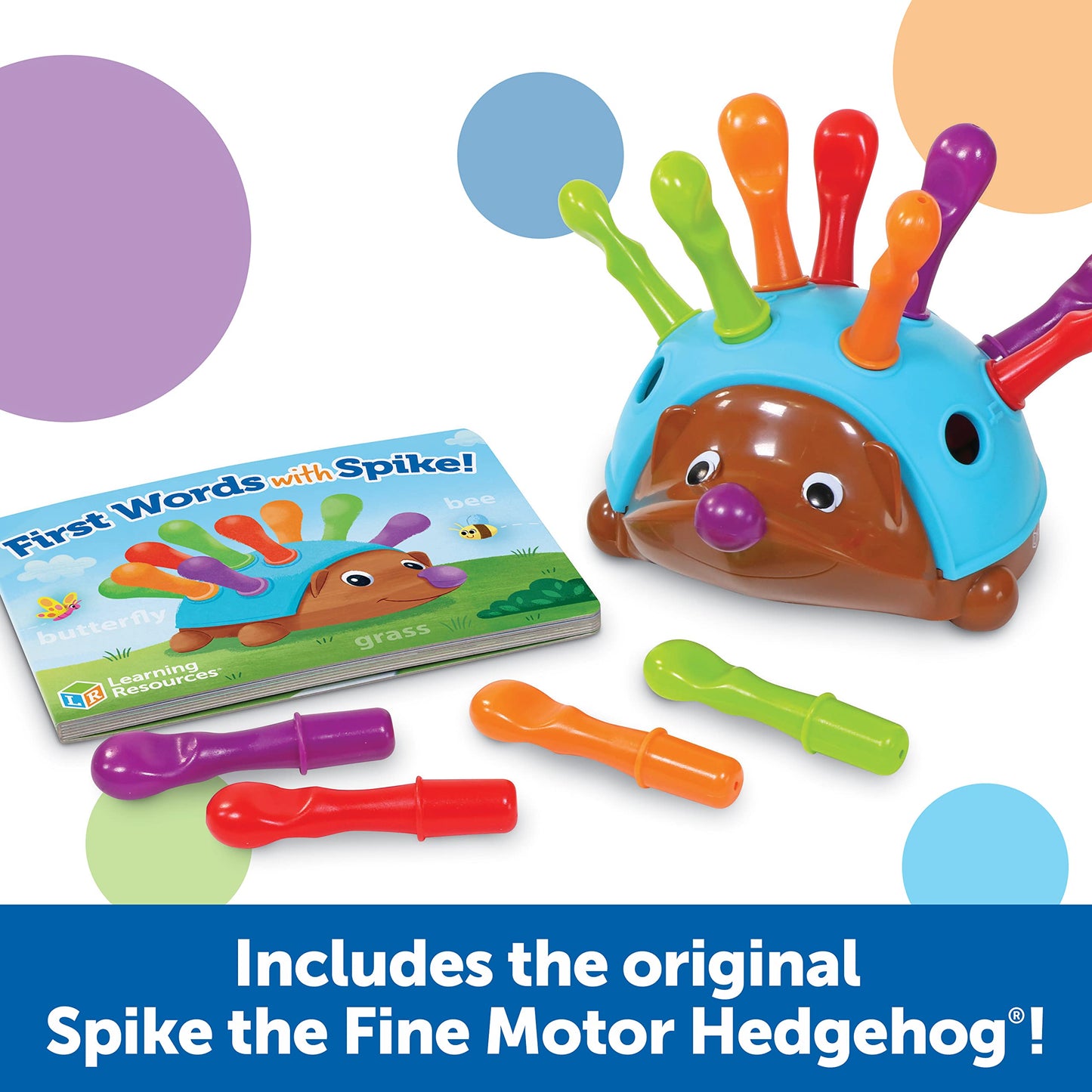Learning Resources Spike the Fine Motor Hedgehog First Words - Toddler Activity Toys, Preschool Fine Motor Skills, Age 18 Months+