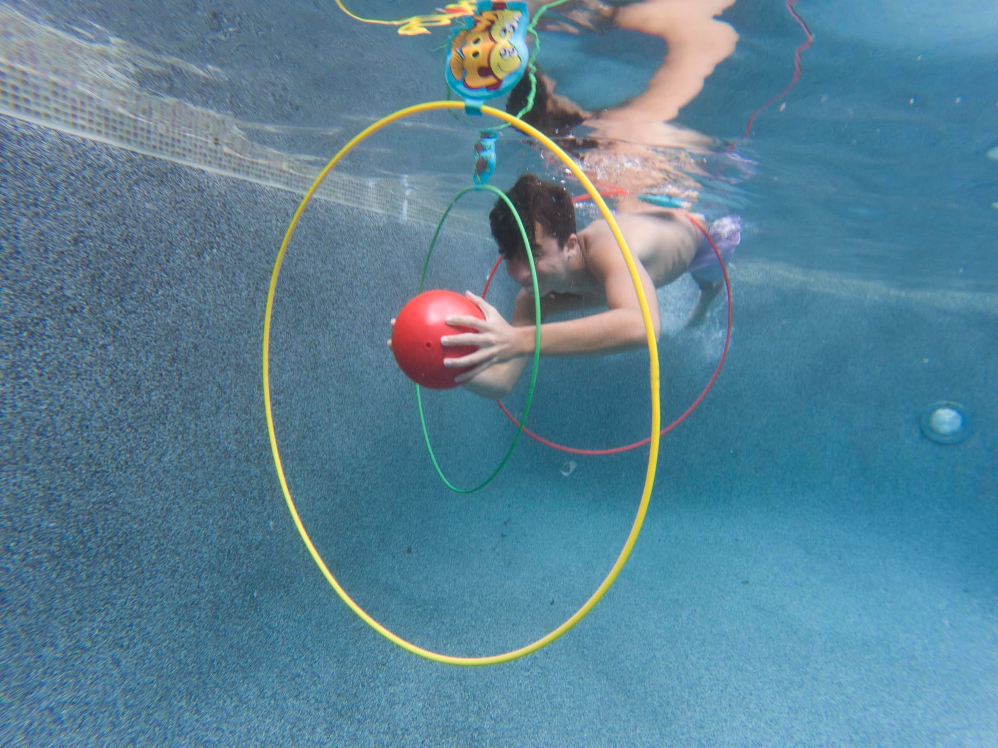 Water Sports Swim Thru Rings: 3-Pack 30-Inch Collapsible Rings, Depth Adjustable Pool Toys for Swimming Pool - Essential Water Toys and Pool