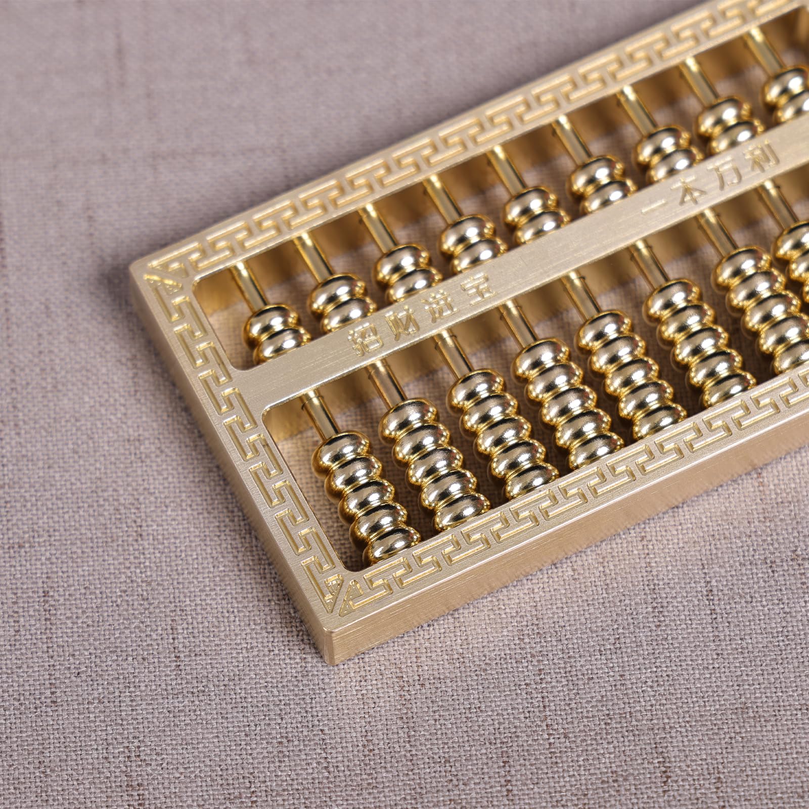 Ailuter Brass Mini Abacus, Copper Decoration, Chinese Calculator Math Tool for Kids Adults, Gold (09-1)