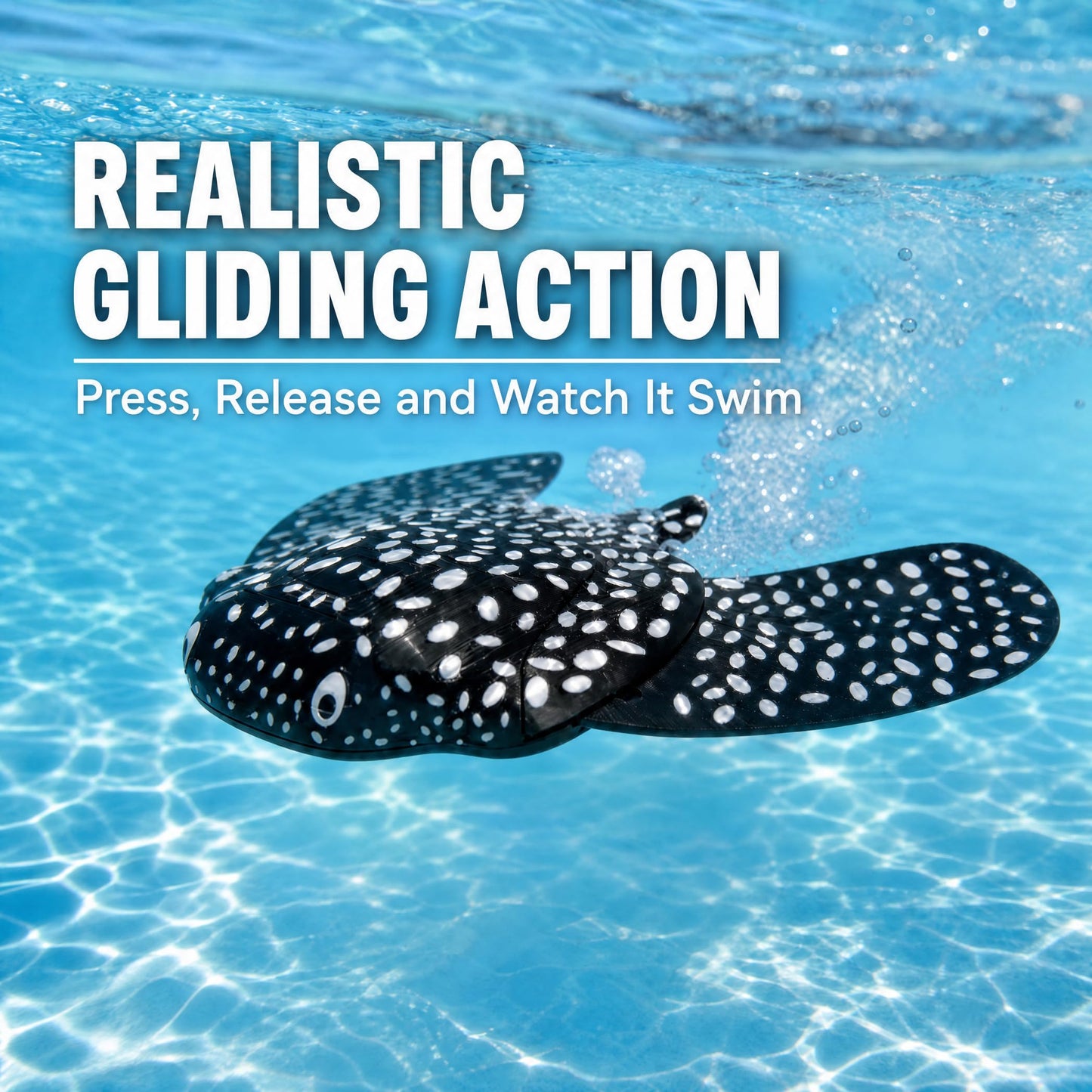 FKSWSQY 3D Printed Gliding Manta Ray Pool Toy, Self Swimming Water Toy