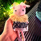 LEVLOVS Cat in shoebox with Mouse Purse Linen Doll