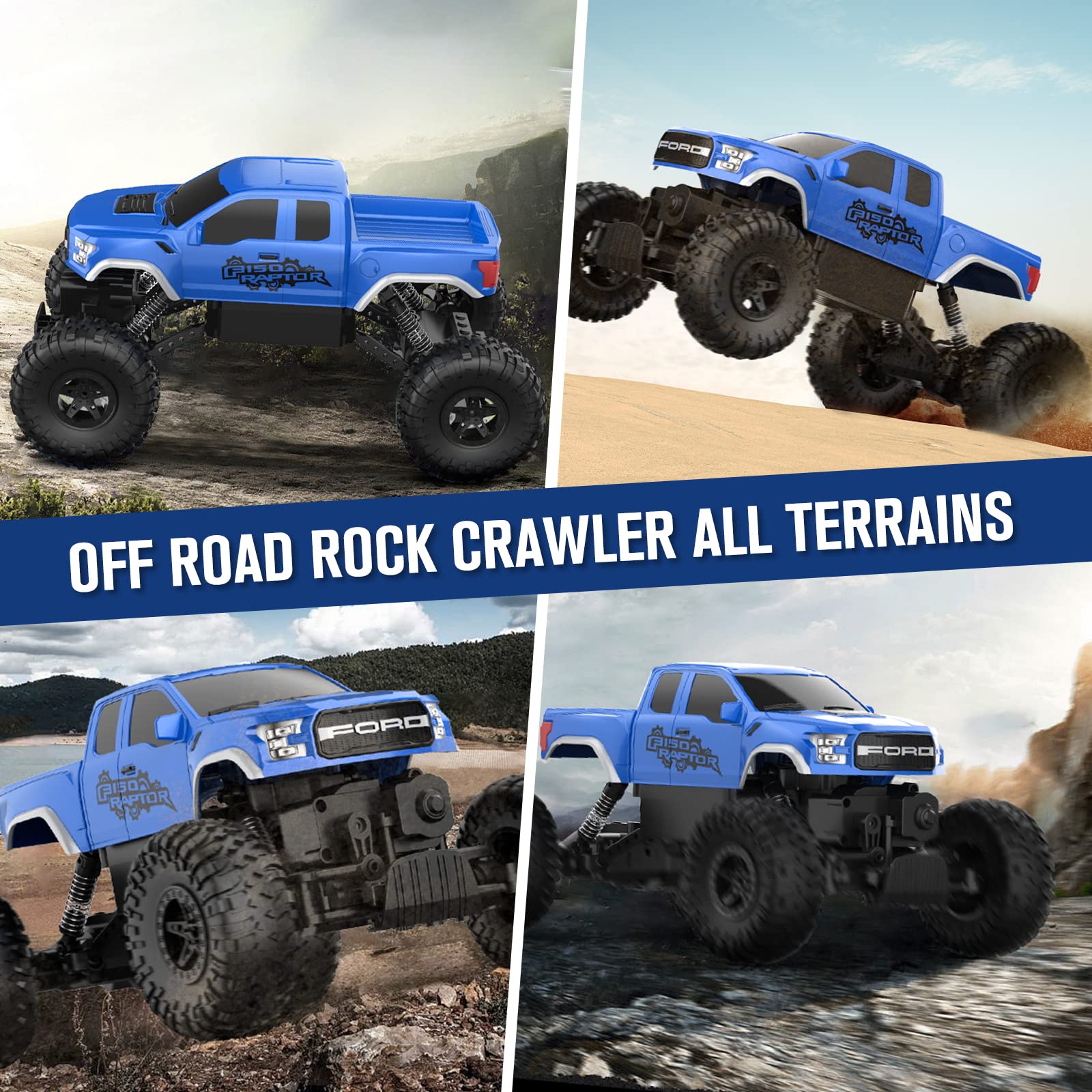 DOUBLE E Ford Raptor F150 RC Truck,10.67inch Monster Truck with 4WD Power