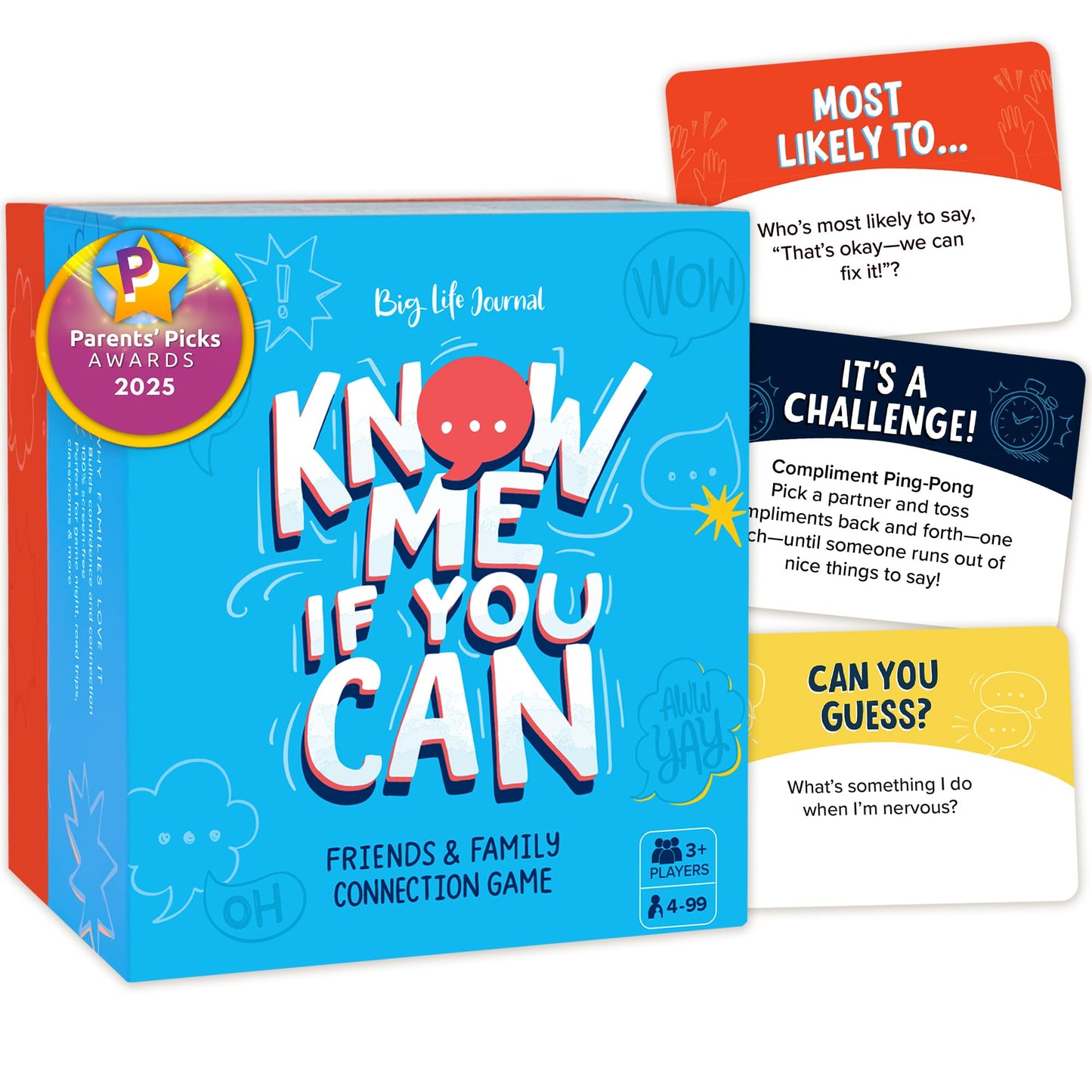 Big Life Journal - Know Me If You Can Connection Game, Fun Family Game for Kids, Teens & Adults, 160 Cards to Spark Conversation, Gratitude, Build