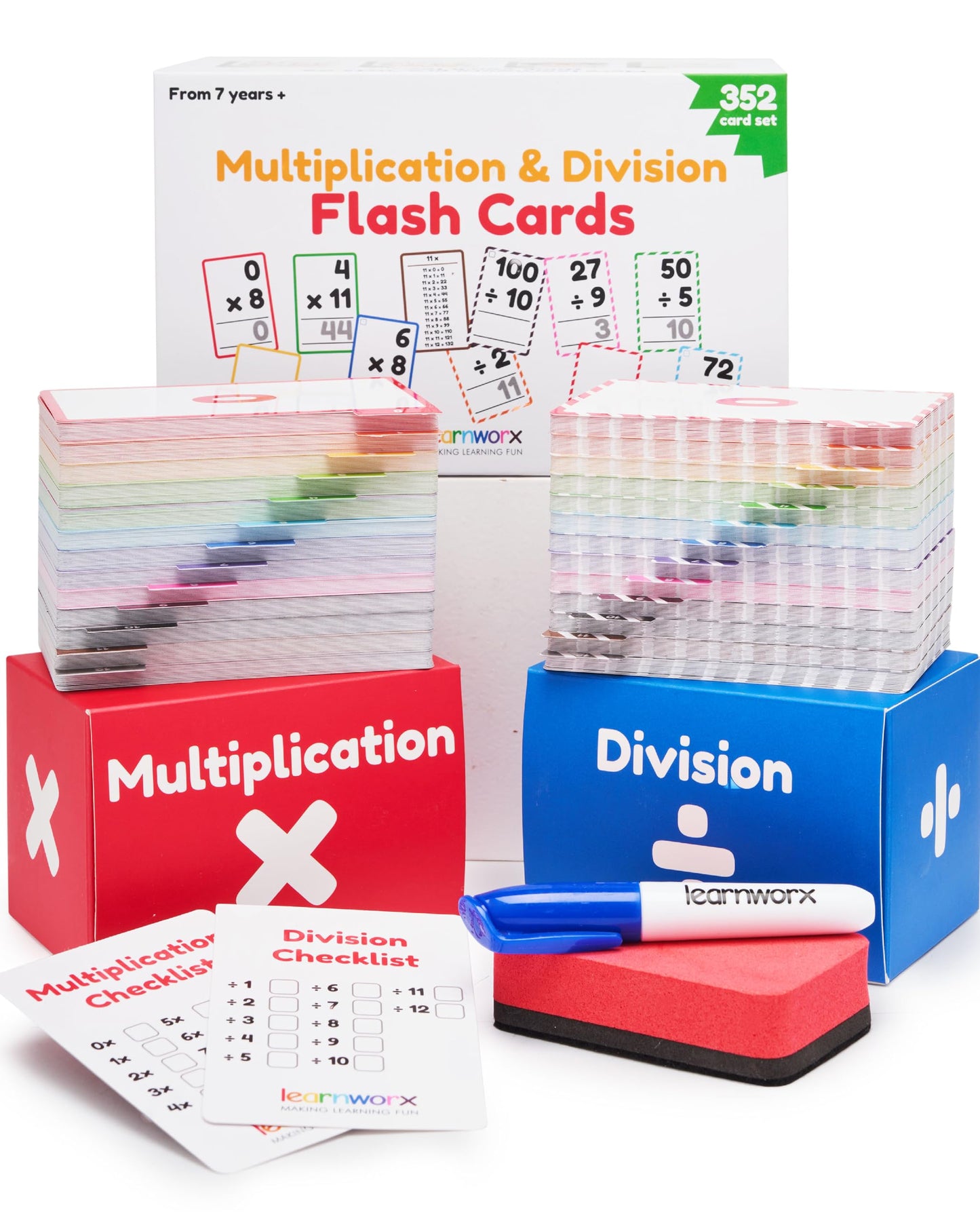 Multiplication Flash Cards, Math Flash Cards, Multiplication Division, Math Facts, Kids Games 2nd 3rd 4th 5th 6th Grade, Times Table | Bulk 352