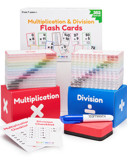 Multiplication Flash Cards, Math Flash Cards, Multiplication Division, Math Facts, Kids Games 2nd 3rd 4th 5th 6th Grade, Times Table | Bulk 352