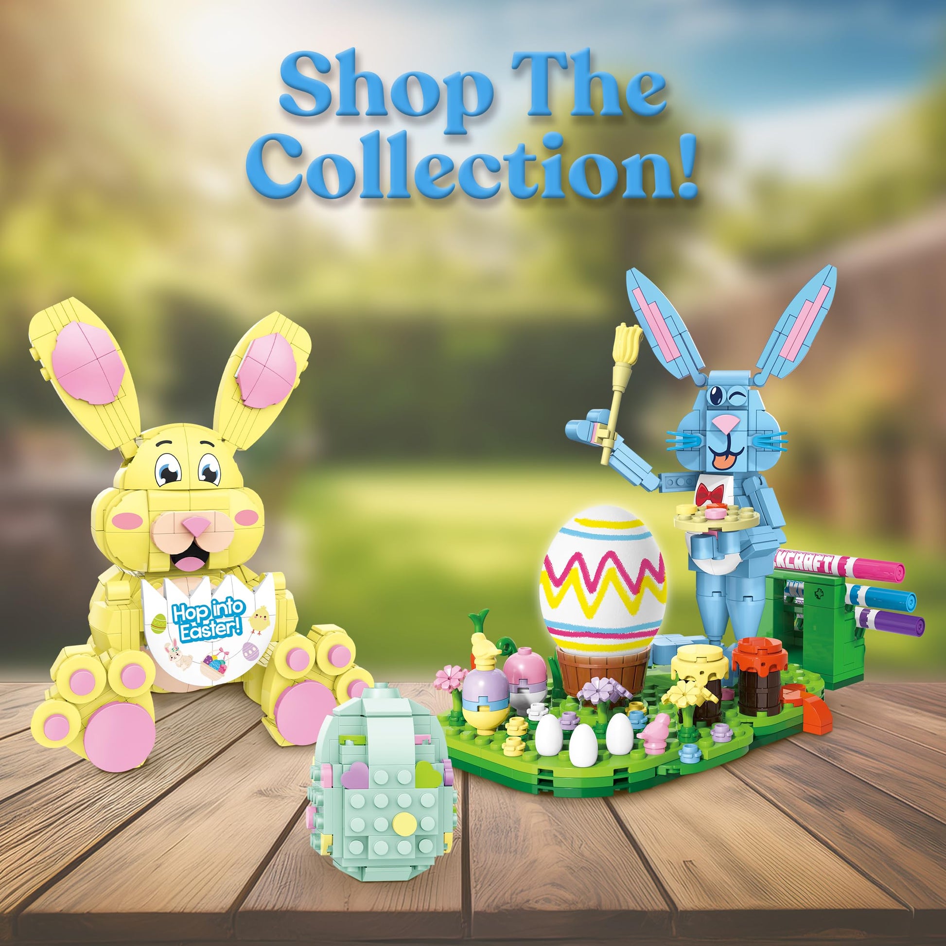 Brickcraft Bricktanicals Bunny Artist Building Set for Kids Ages 8+ - 310 Piece Brick Kit with Color Markers & Customizable Egg, Creative STEM Arts