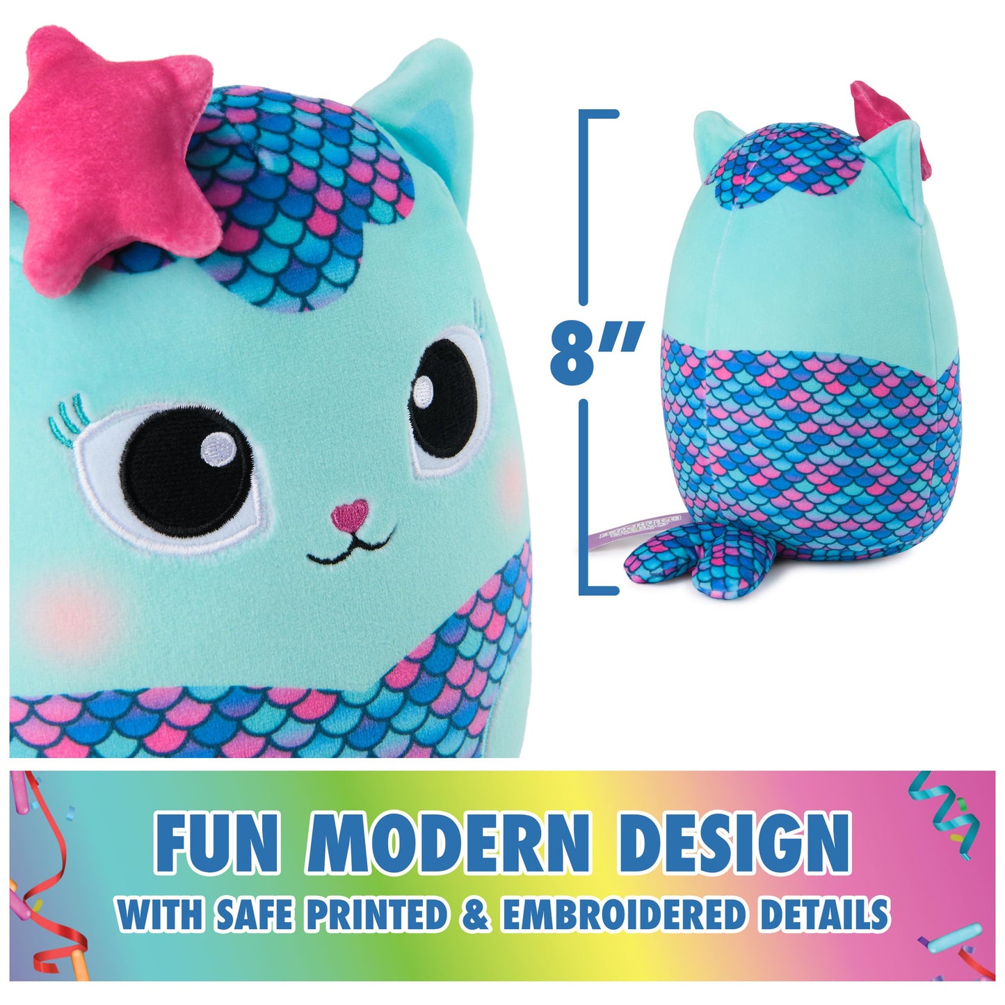 GUND Gabby’s Dollhouse Official Mercat 8-Inch Squishy Plush Toy for Ages 1+