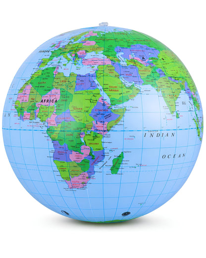 NUOBESTY Inflatable Globe Beach Ball, 11.8-Inch PVC World Map Ball