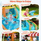 VEVOR Inflatable Pretend Market Bounce House with Blower, Large 6-in-1 Kids Water Slide Castle with Splash Pool, Climbing Wall, Play Booth & Bounce