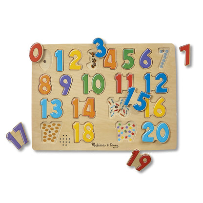 Melissa & Doug Numbers Sound Puzzle - Wooden Puzzle with Sound Effects (21 pcs)