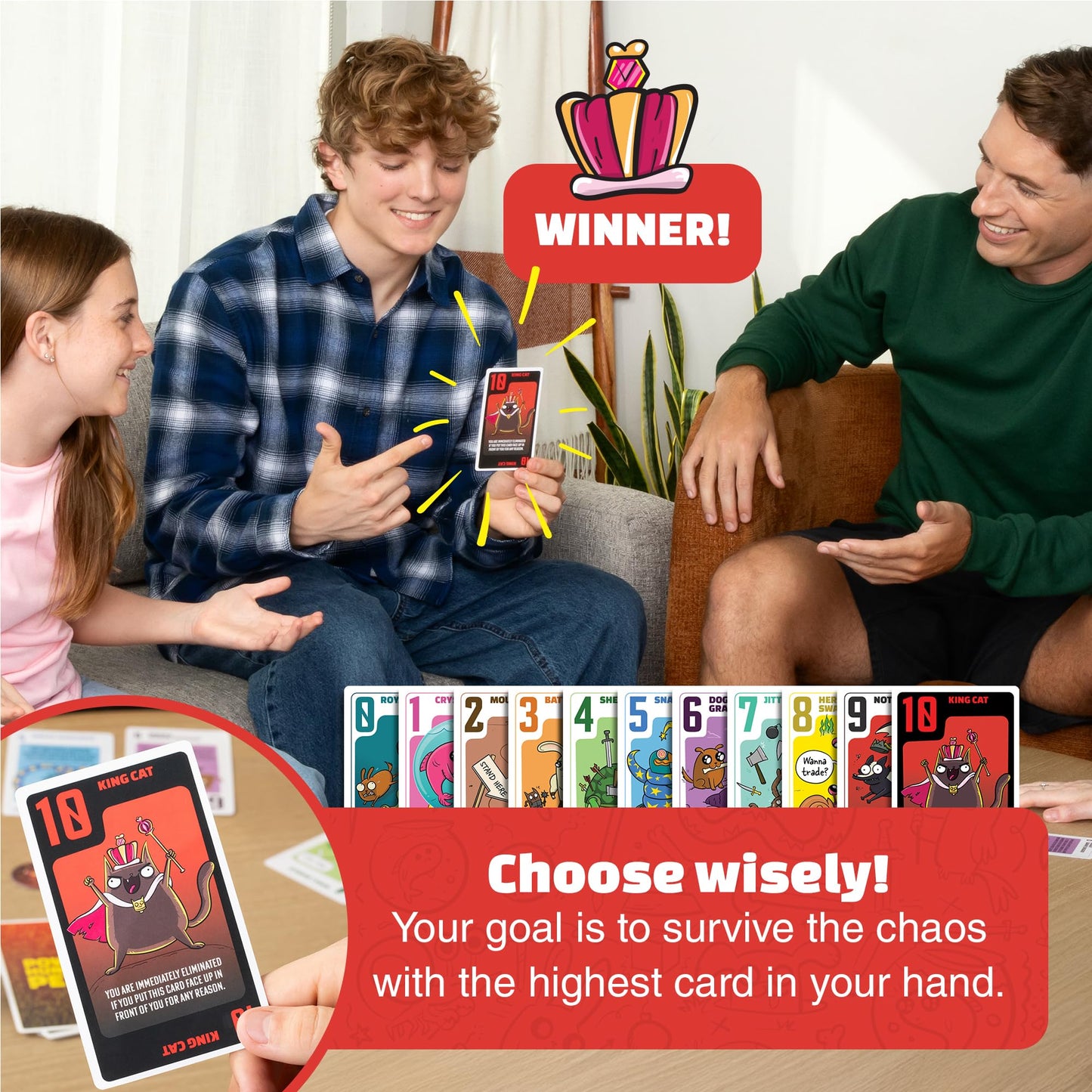Exploding Kittens Power Hungry Pets 2-6 Players - Ages 7+ - 15 Minutes to Play - Strategic and Simple Card Game - Party Game, Family Game Night, Kid