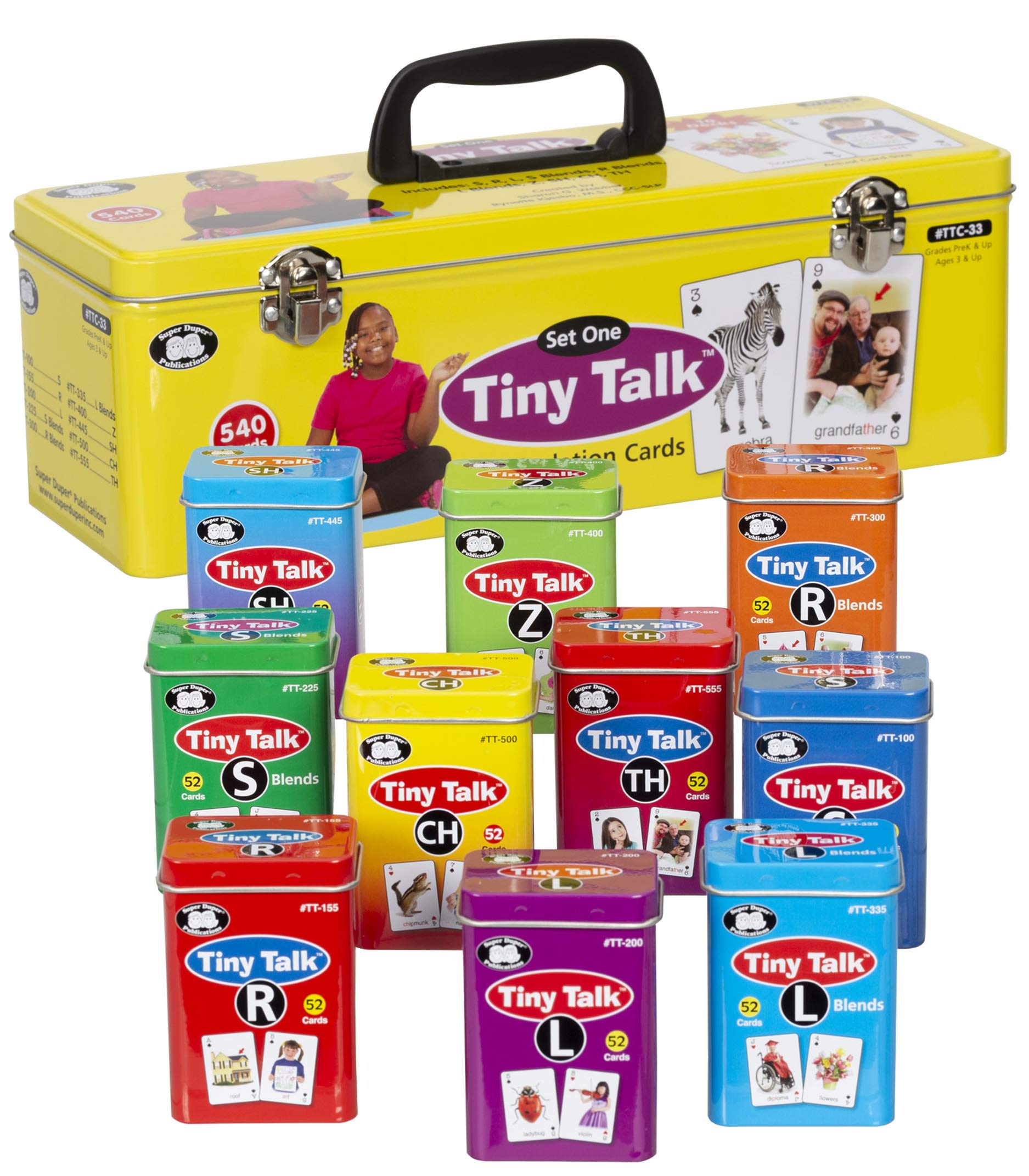 Super Duper Publications | Tiny Talk Articulation and Language Photo Flash Cards: Set 1 (10 Card Decks) | Educational Resource for Children
