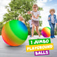 18-Inch Rainbow Playground Ball with Hand Pump, Jumbo Kickball for Kids