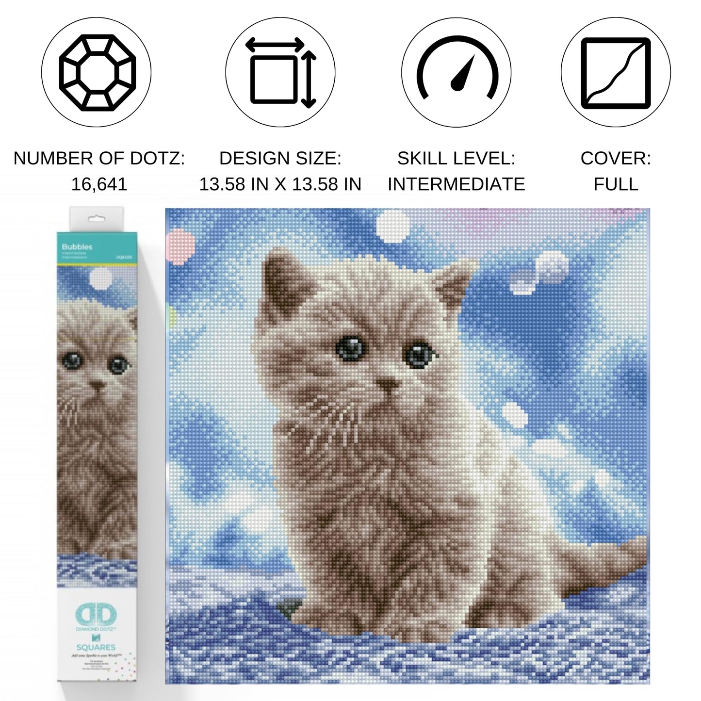 DIAMOND DOTZ Bubbles Diamond Painting Kits for Adults - Diamond Art Kits a Relaxing Creative Craft Kit with Dotz Gems 13.6x13.6