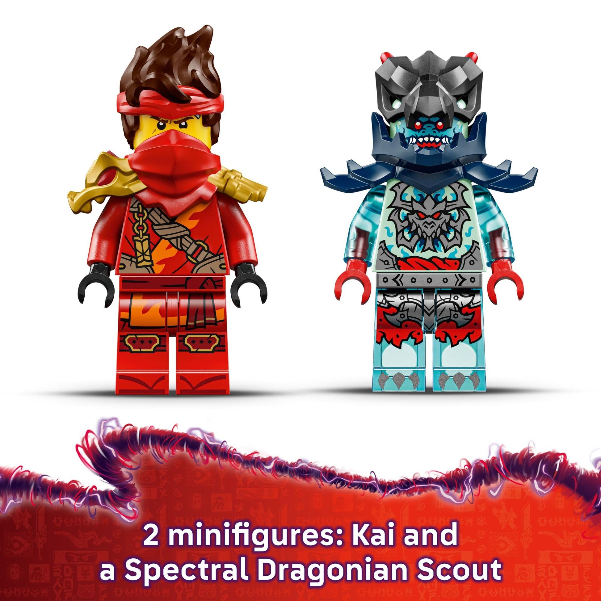LEGO NINJAGO Kai's Motorcycle Speed Race Building Toy for Kids - Pretend Play Motorcycle Toy with 2 Minifigures - Building Blocks for Boys & Girls
