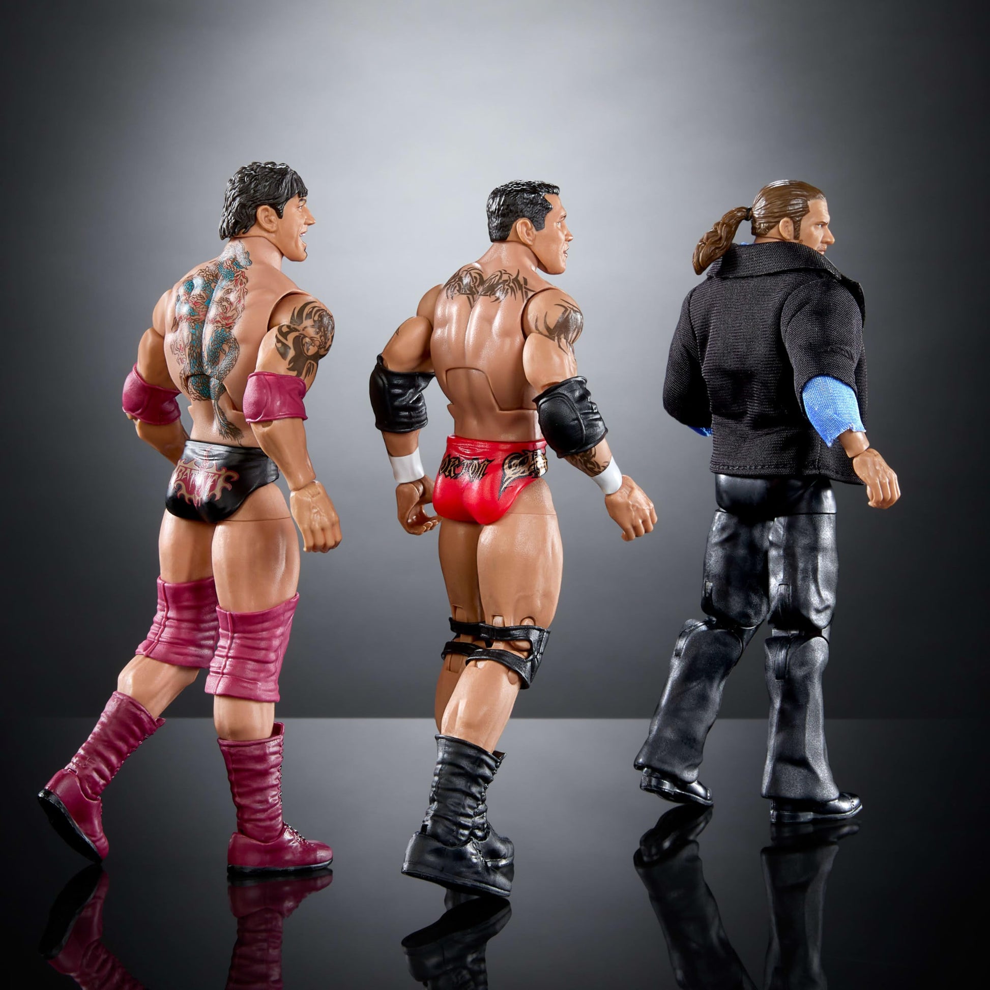Mattel WWE Elite Evolution 3-Pack Action Figures & Accessories Sets, 6-inch Collectibles with Swappable Parts, Includes Triple H, Randy Orton