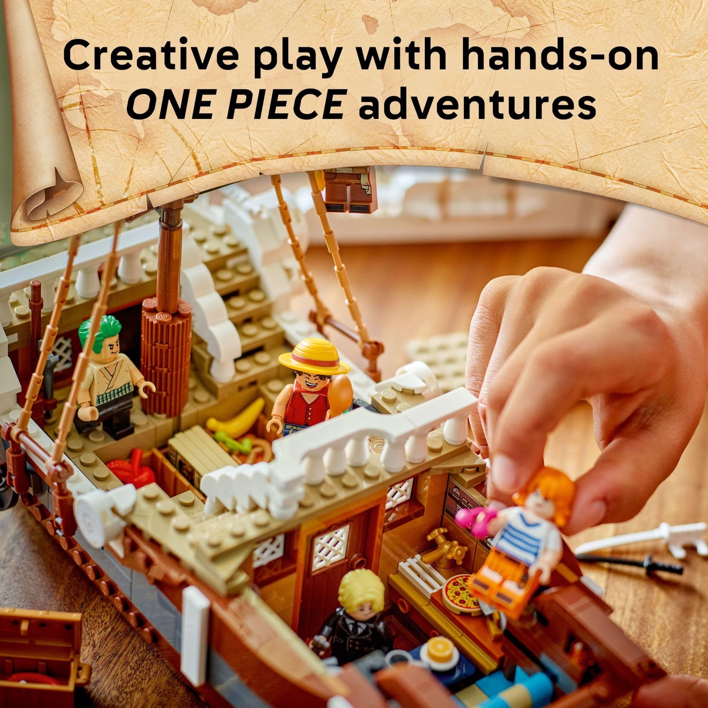 LEGO ONE PIECE The Going Merry Pirate Ship Building Blocks - Pretend Play Adventure Toy for Boys & Girls, 10+ - Straw Hat Crew Toy Figures & Playset