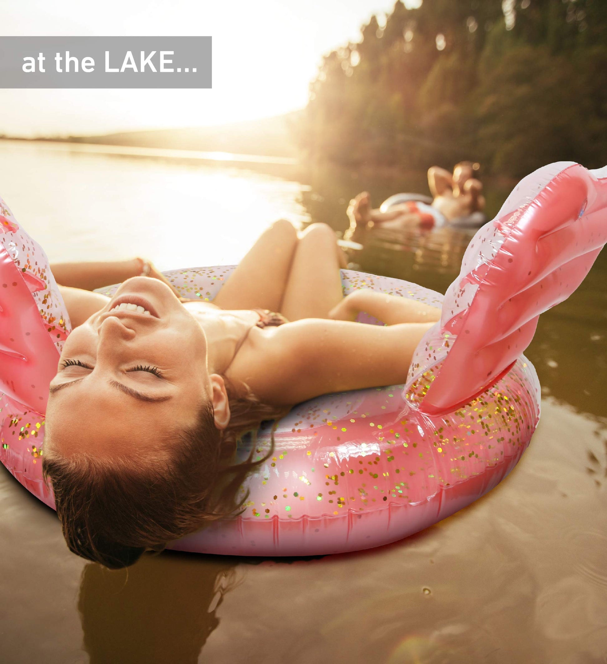 CoTa Global Rose Gold Inflatable Angel Wings Pool Float Tube - Luxurious Inflatable Float Rings for Adults, Perfect Beach Float Tube with Sparkly