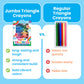 Ooly Jumbo Triangle Crayons for Toddlers Set of 12, Non-Toxic Triangle Shaped Easy to Hold Crayons for Toddler, No Rolling Crayon, Gifts for Kids
