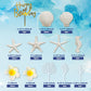 21 PCS Flower Cake Topper Hawaiian Beach Cake Decorations with Starfish Artificial Plumeria Flower for Hawaii Aloha Summer Theme Wedding Birthday