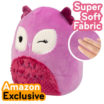 Squishmallows 10 Inch 2-Pack Purple Owl & Mammoth Plush Set Official Jazwares - Soft Squishy Stuffed Animals Collectible Cuddly Plush Toy Duo - Gift