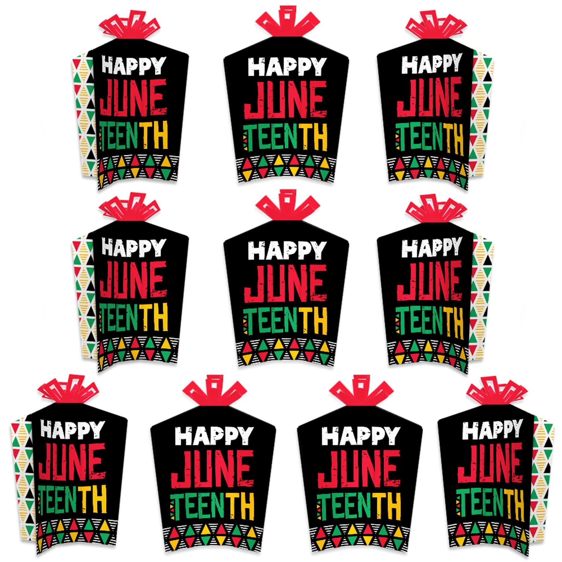 Big Dot of Happiness Happy Juneteenth - Table Decorations - Freedom Day Party Fold and Flare Centerpieces - 10 Count
