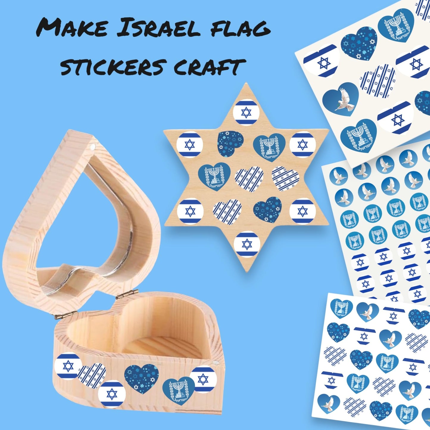 450PCS Israel Flag Stickers for Yom Ha'atzmaut, Classrooms & Crafts
