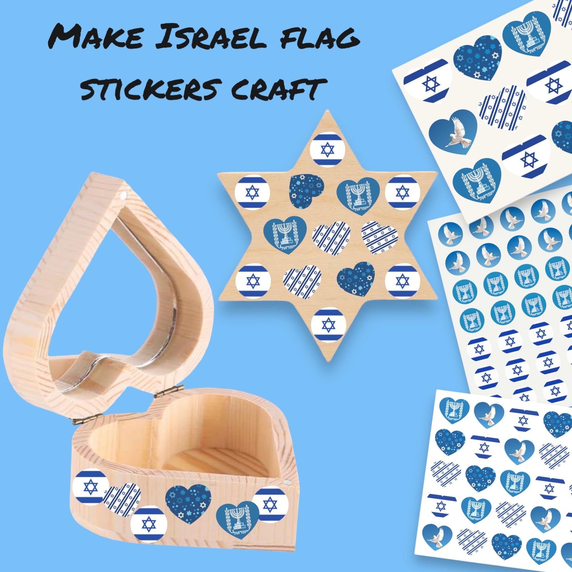 450PCS Israel Flag Stickers for Yom Ha'atzmaut, Classrooms & Crafts