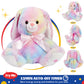 Glow Guards 10'' Easter Light up Rainbow Bunny Stuffed Animal,Soft Glowing Rabbit Plush Toy with Lop Eared Night Light,Birthday Christmas