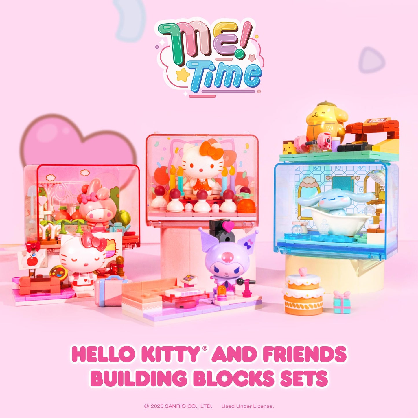 Hamee Sanrio Hello Kitty and Friends 'Me Time' Cute Building Blocks Blind Box (Birthday Gift, Party Favor, Gift Basket Filler, Stress Relief