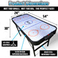 PartyLife 54" Portable Air Hockey Table w/Folding Steel Legs - NEW & Improved - Powerful Motor, Smooth Surface, Very Sturdy - PartyL!fe